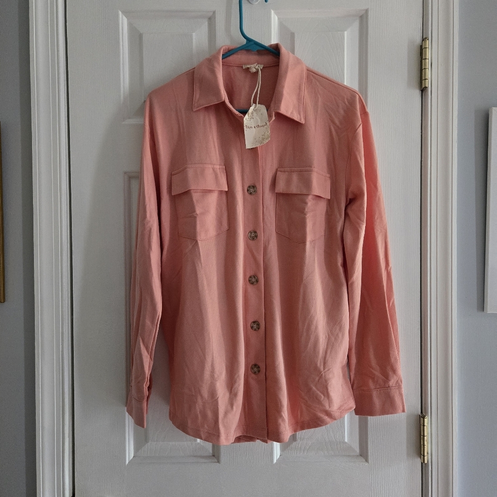 Hem & Thread Pink Casual Button Down Shirt